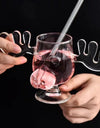 1/2pcs Reindeer Wine Glass Cocktail Juice Cup Clear Beer Mug Water Milk COFFE Whiskey Glasses Drinkware Shot Cups