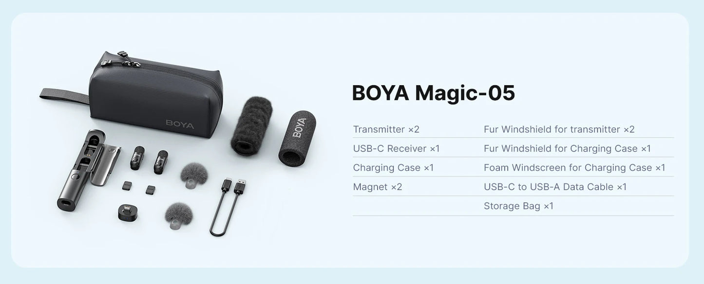 Magic Professional Wireless Lapel Microphone Shotgun/Desktop/Handheld Mic for iPhone Android Camera PC Video Recording