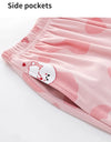 Women’s Winter 100% Cotton Pajama Set – Loose Fit, Turn-Down Collar, Long Sleeves, Cute Pink