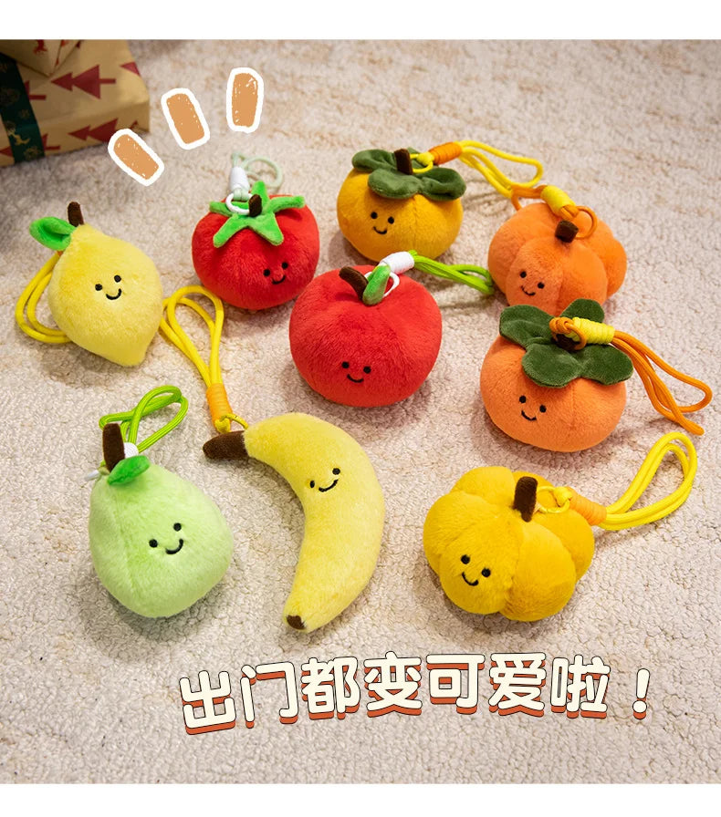 Cute Fruit and Vegetable Plush Pendant Backpack Charm