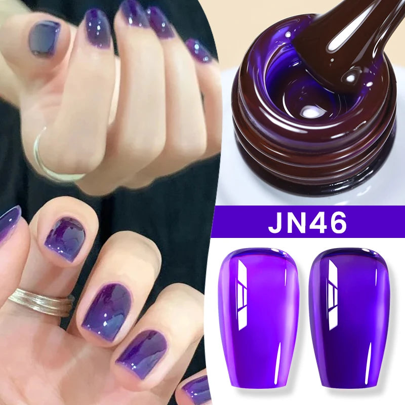 10ml Jelly Nude Gel Nail Polish Autumn Amber Semi Transparent Manicure Soak off UV LED Nails Gel Varnish