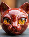 Room Embellishment Finish Home Decor Amber Eyes Black Cat Figurine Resin Ornament Halloween Office Bookshelf Decor