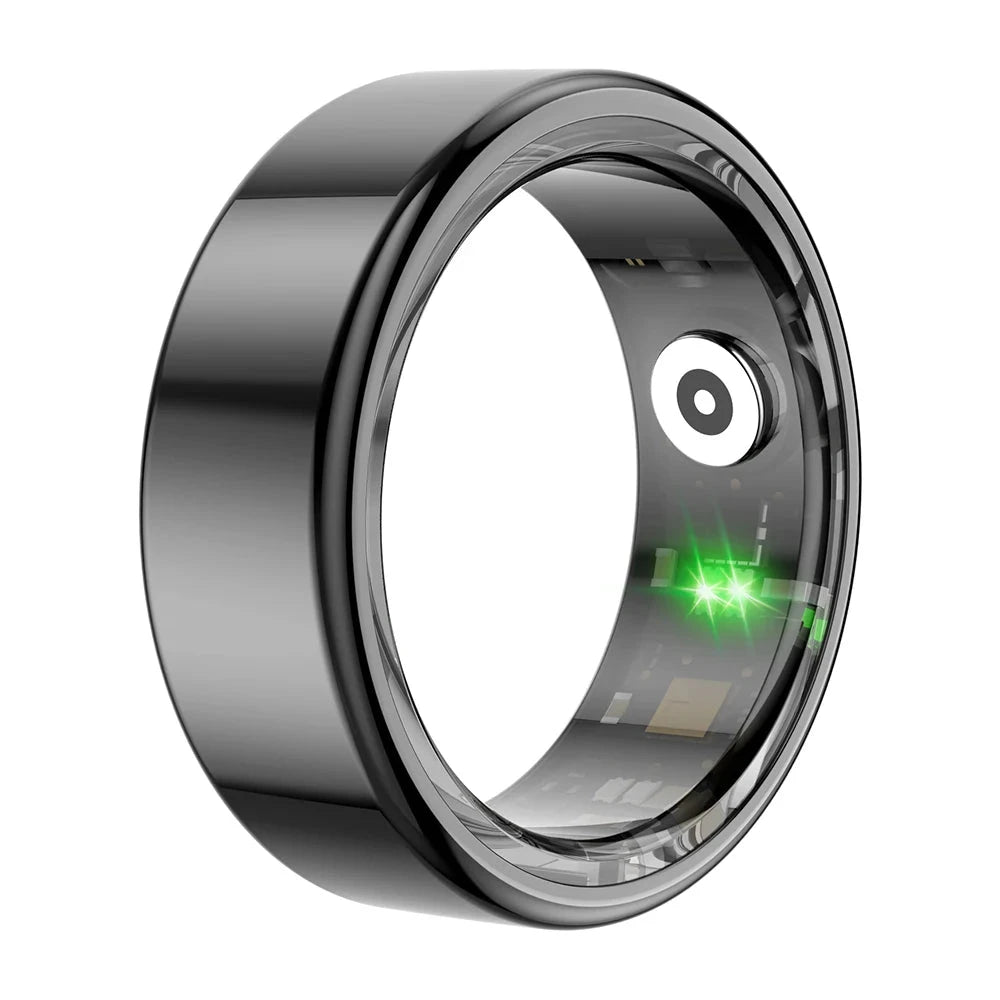 R02 Smart Ring Military Grade Titanium Steel Shell Health Monitoring IP68 & 5ATM Waterproof Multi-sport Modes