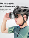 Cycling Helmet With Goggles Visor Brim Adults Safety Riding Bike Helmet Breathable Ultralight MTB Road Bicycle Helmet