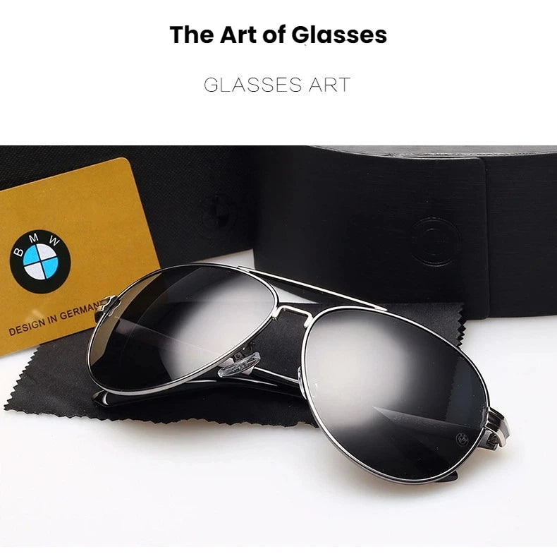 BWM Luxury Polarized Sunglasses Men UV400 Anti-Glare Retro Flight Sunglasses Driving Cycling Fishing Outdoor Hiking Sunglasses