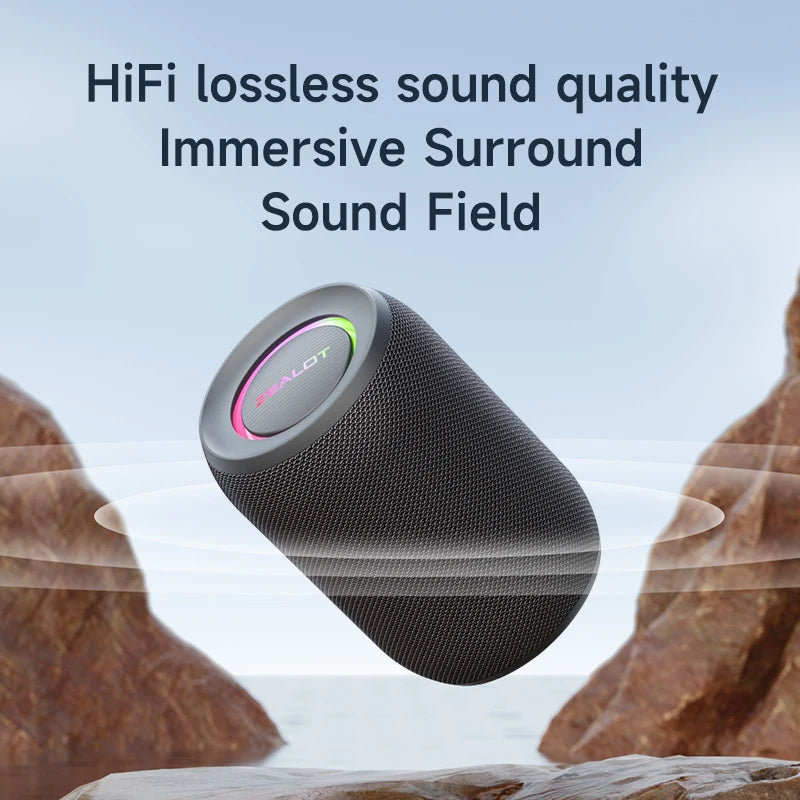 Powerful Bluetooth Speaker, Bass Wireless, LED Light, Outdoor Speakers, Subwoofer, Waterproof Sound Box Support