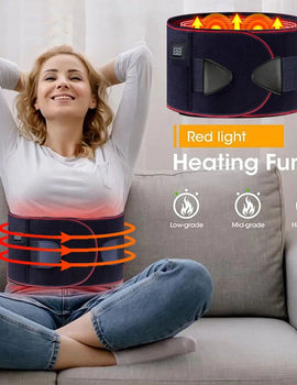 Electric Heating Belt With Adjustable Temperature Vibration Massage Waist Warmth and Hot Compress Belt
