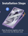 for Samsung Galaxy S24 S23 Ultra Case Bulit-in Screen Protector & Slide Camera Cover Phone Case with Kickstand Belt-Clip