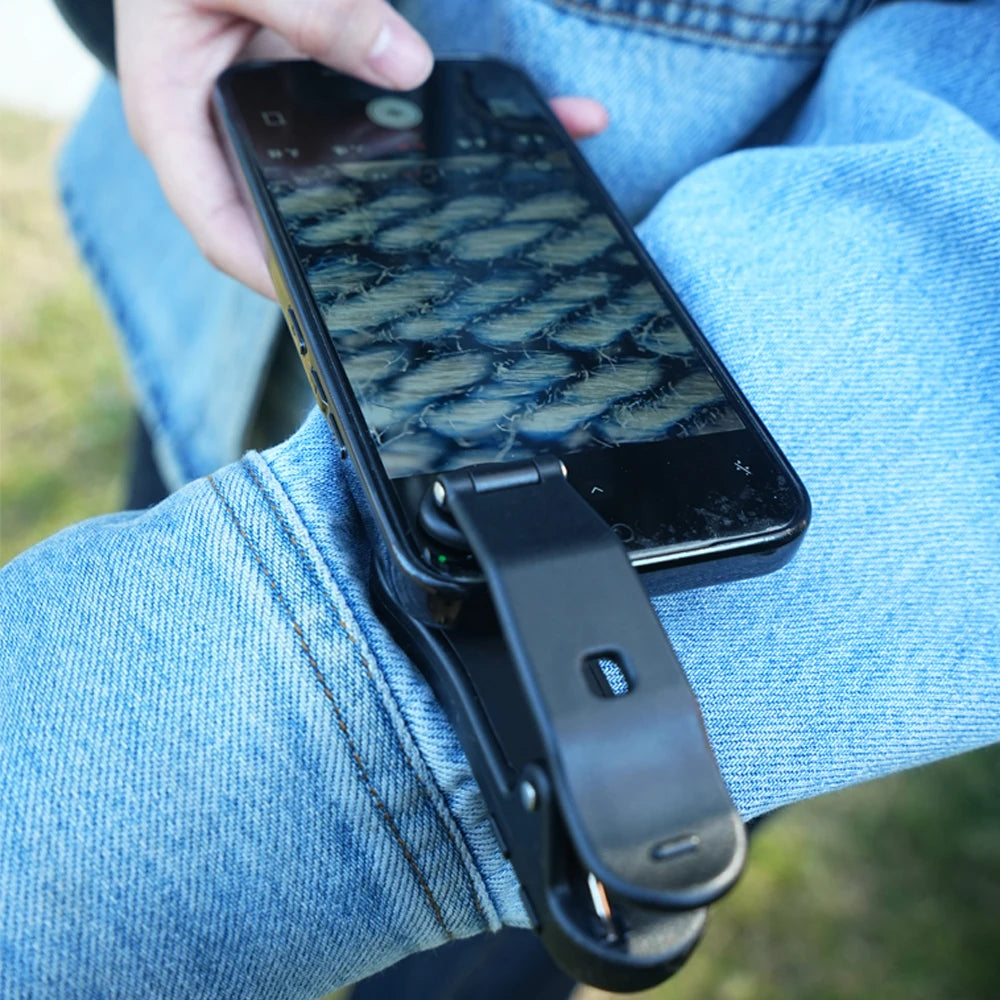 200X Mobile Phone Microscope Clip On Lens with LED Light