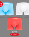 3-Pack Ultra-Thin 120S Ice Silk Men’s Breathable Boxer Shorts