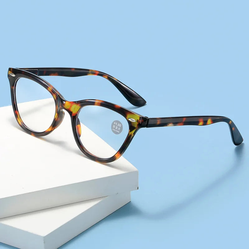 Retro Women Reading Glasses Cat Eyes Anti Blue Light Reading Eyeglasses Fashion Presbyopia Hyperopia Eyewear +1.0 +2.0 +3.0