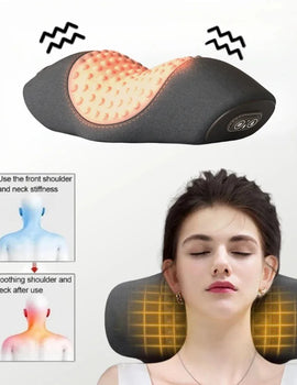 Electric Shiatsu Head Neck Cervical Pillow Body Massager Hot Compress Neck Shoulder Deep Relaxation Sleeping Memory Foam Pillow