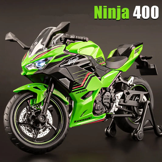 Diecast Kawasaki Ninja 400 Racing Motorcycle Model 1 to 12 Scale
