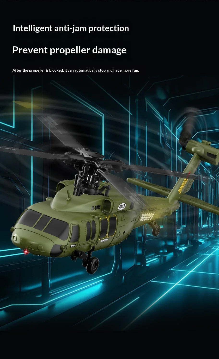 Remote Control Military Helicopter With Optical Flow Positioning
