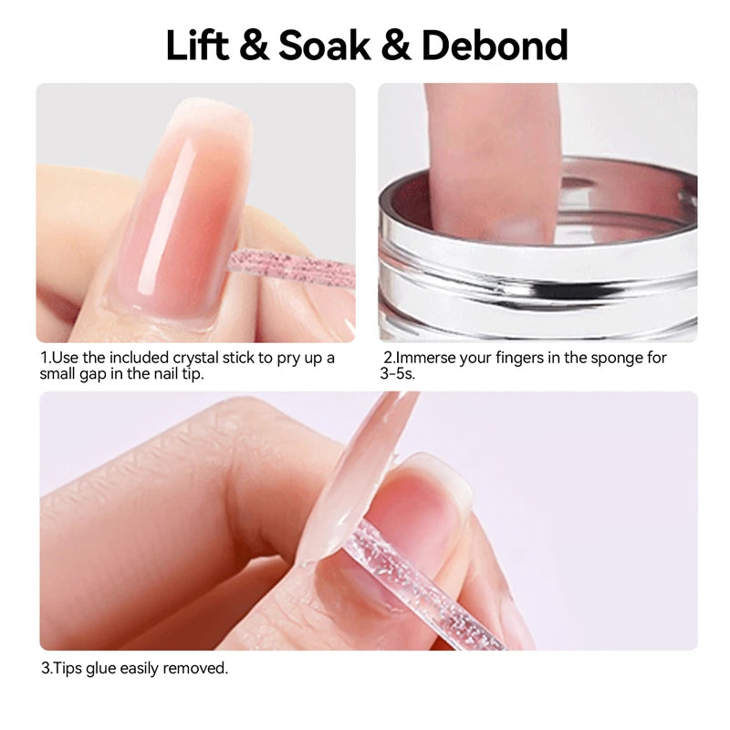 80ml Press-on Nail Debonder Glue Remover for Fake Nail Tips 5S Quick Removal No Harm To Nails And Tips Glue Tools