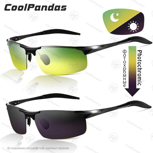 Aluminum Frame Photochromic Polarized UV400 Day Night Driving Safety Sunglasses for Men