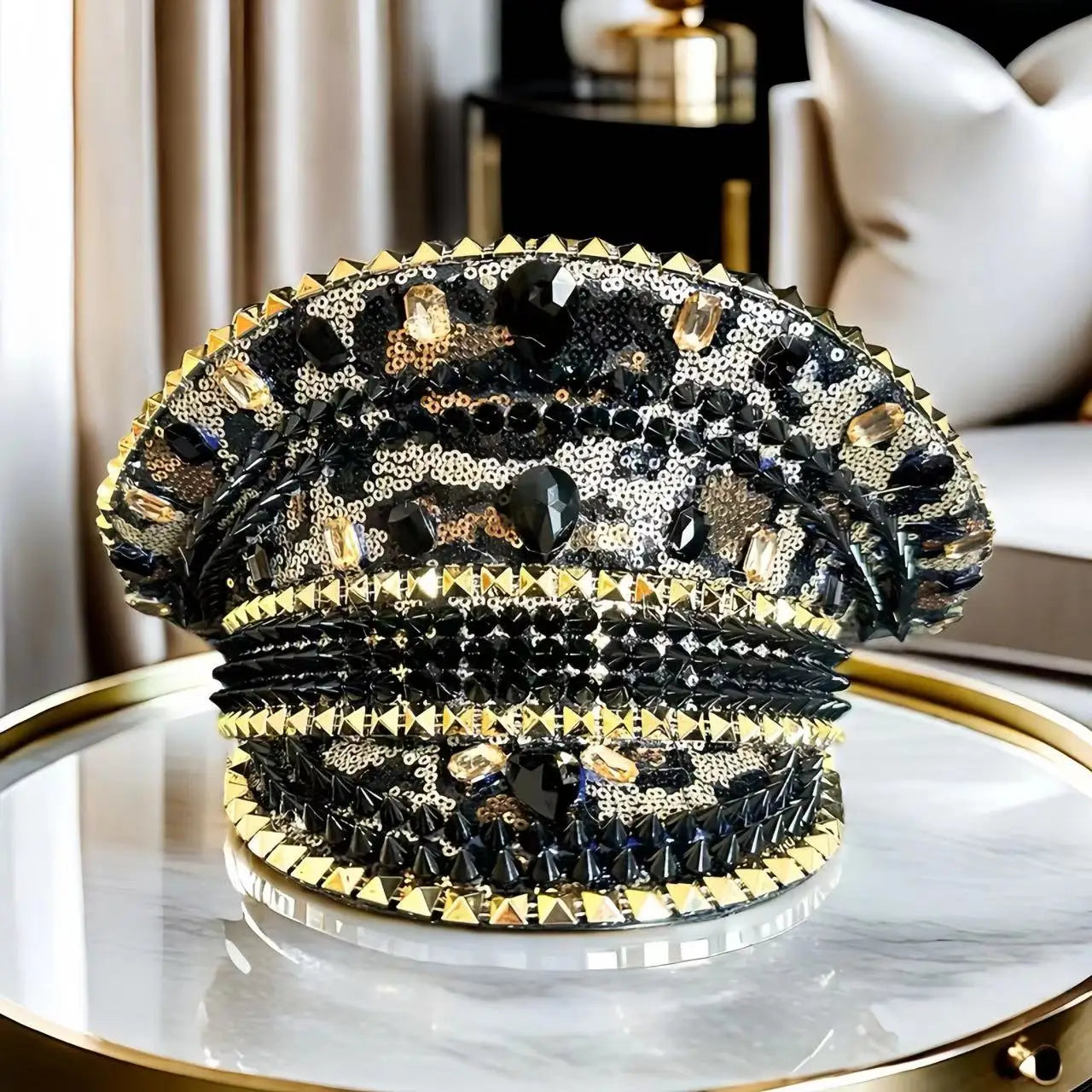 Steampunk Dark Gold Punk Captain Hat Masquerade Halloween Military Cap Halloween Party Adult Party Cruise party Music Festival