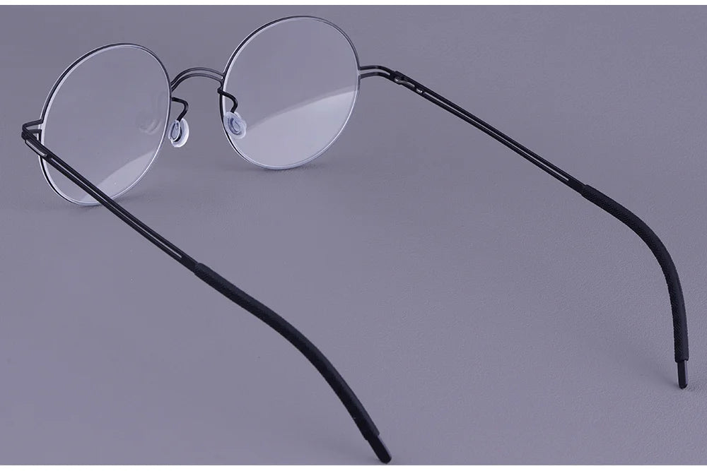 Round Screwless Pure Titanium Eyeglasses Frame