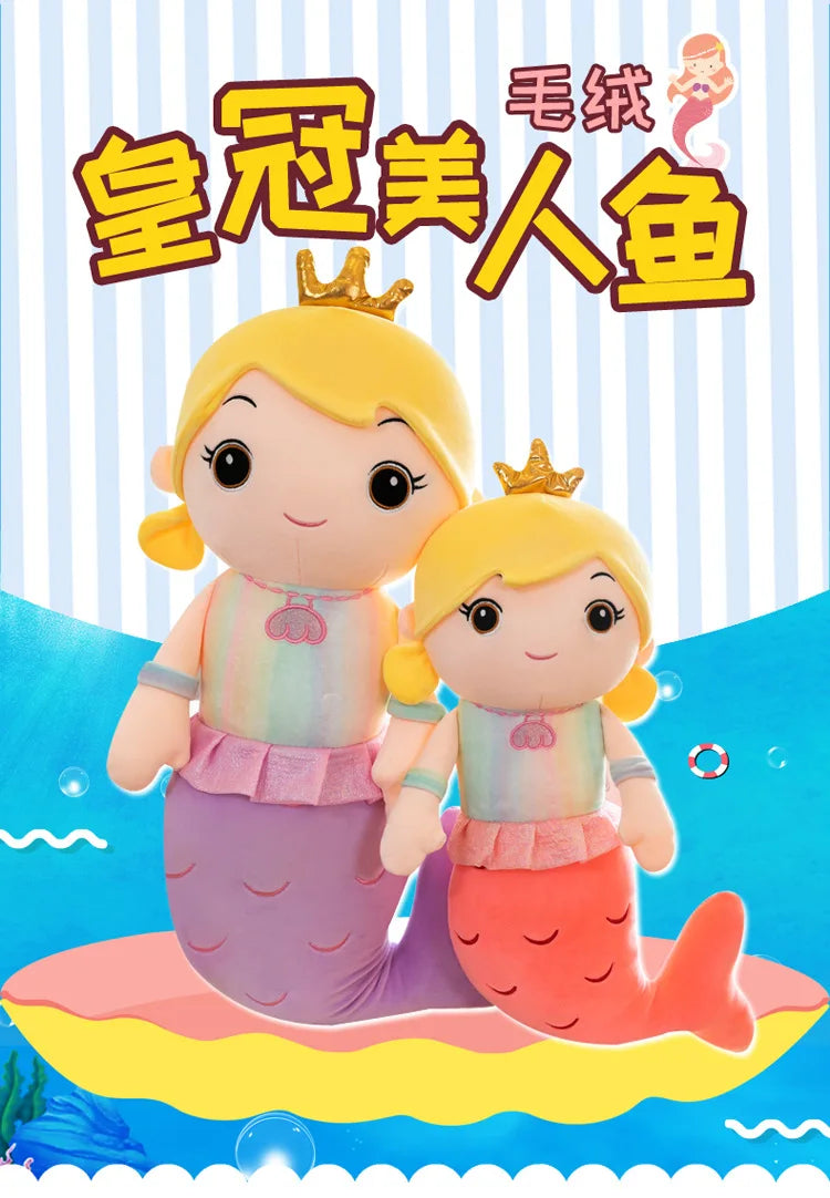 Kawaii Mermaid Plush Pillow Toy Cute Stuffed Doll for Kids Girls Bedroom Decor Perfect Christmas Birthday Gift Soft Cuddly Toy