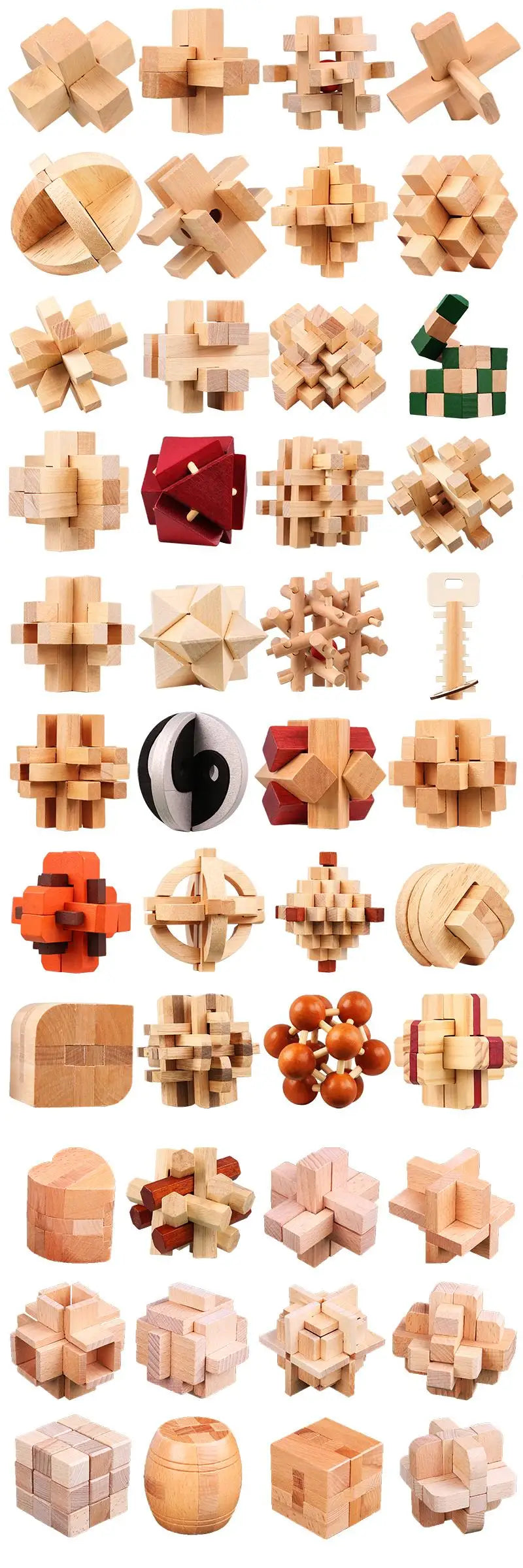 Wooden 3D IQ Puzzle Cube – Brain Teaser