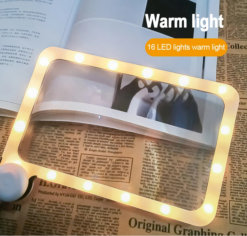 5X LED Handheld Magnifying Glass with 48 Lights Foldable Reading Magnifier