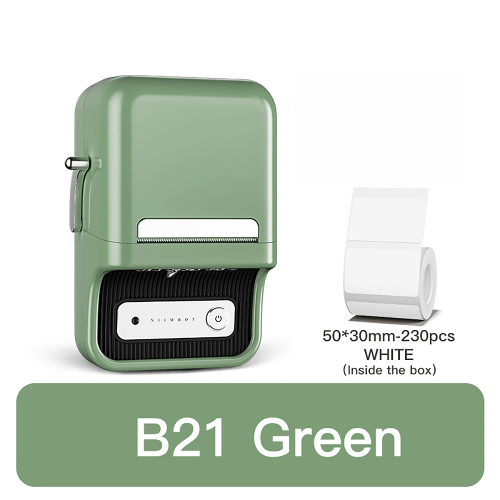 B21 / B1 Thermal Label Printer, Bluetooth Wireless Sticker Maker 20–50mm, Portable Inkless Barcode Label Printer for Clothing & Jewelry