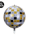 5 Pcs 22 Inch 4D Disco Retro Rock Ballroom Metal Balloons Wedding Birthday Decoration Baby Shower Helium Balloons Party Supplies