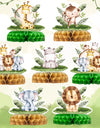 Jungle Animals Honeycomb Desktop Decor Jungle Birthday Party Decor Kids Baby Shower 1st Birthday Wild One Safari Party Supplies