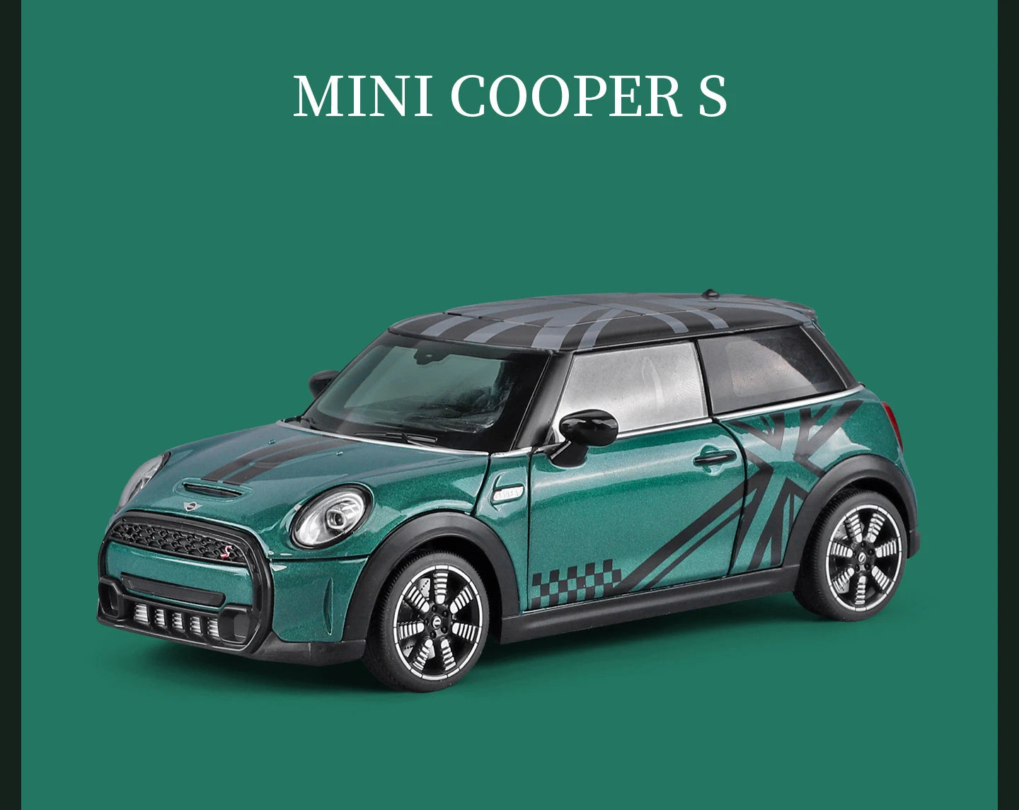 1 24 Scale Mini Cooper S Modified Diecast Pull Back Model Car with Sound and Light
