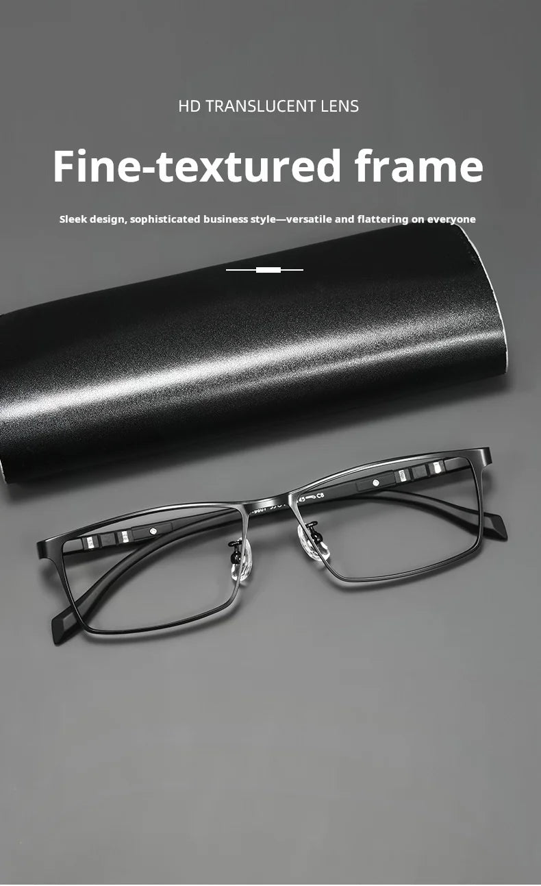 Retro Square Lightweight Alloy Eyeglasses Frames for Men