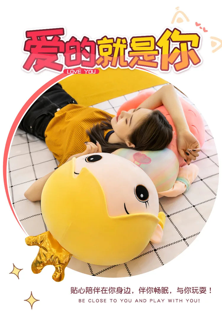 Kawaii Mermaid Plush Pillow Toy Cute Stuffed Doll for Kids Girls Bedroom Decor Perfect Christmas Birthday Gift Soft Cuddly Toy