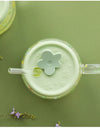 600/780ml Grass Pattern Mug With Straw And Lid Glass Tumbler With Graduated Heat Resistant Cup For Coffee Milk Drinkware