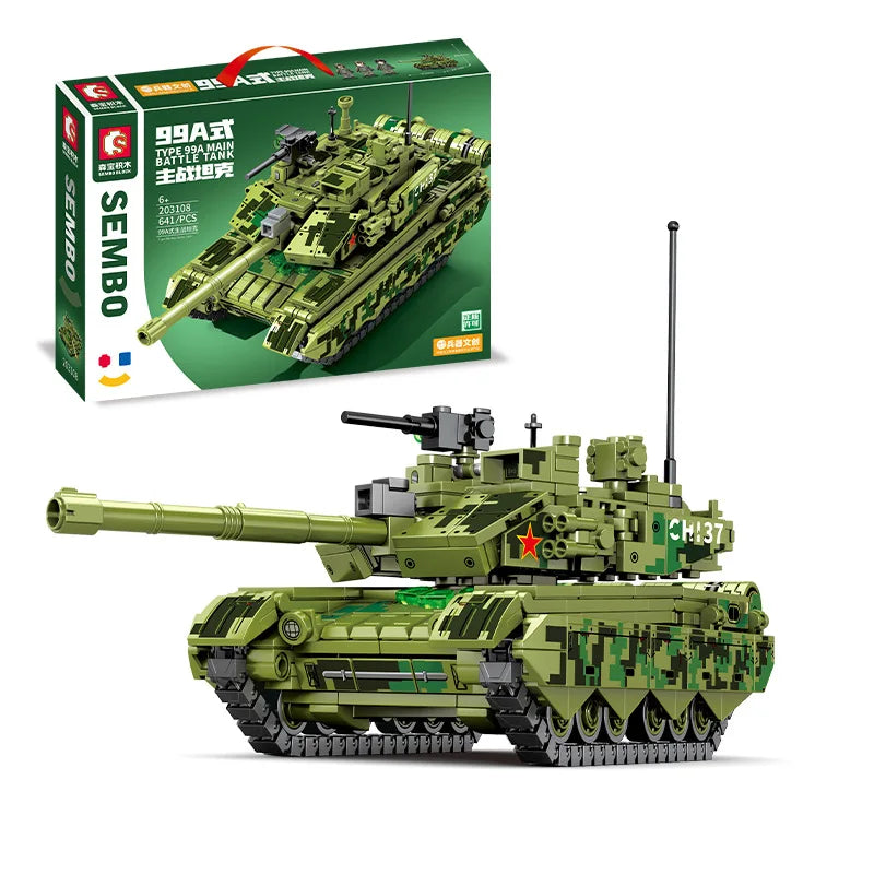 Blocks Chinese military tank chariot Model action figure social games s toys boy birthday gift room decoration ornament