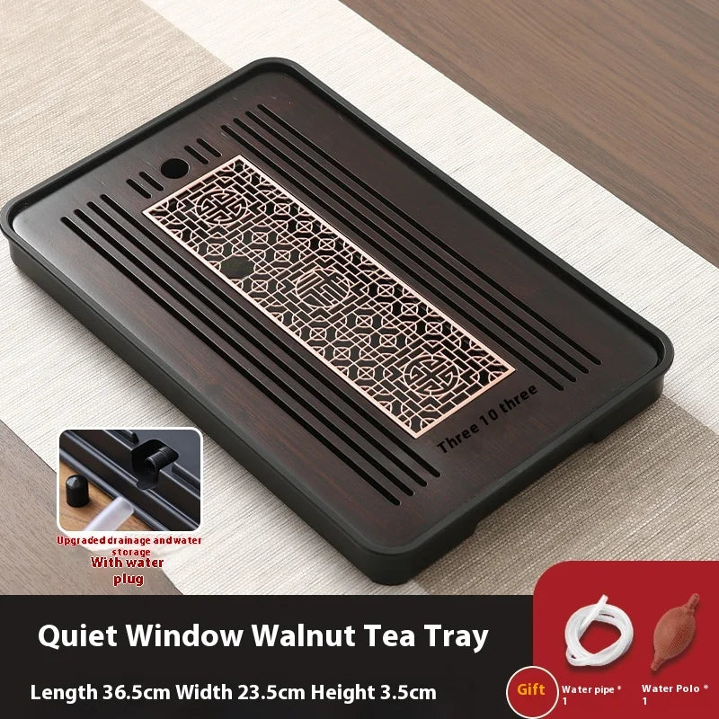 Bamboo Tea Tray Portable Dishes Rectangle Tea Ceremony Chaban Tea Chaban Tea Table Dual Purpose Drainage Water Storage