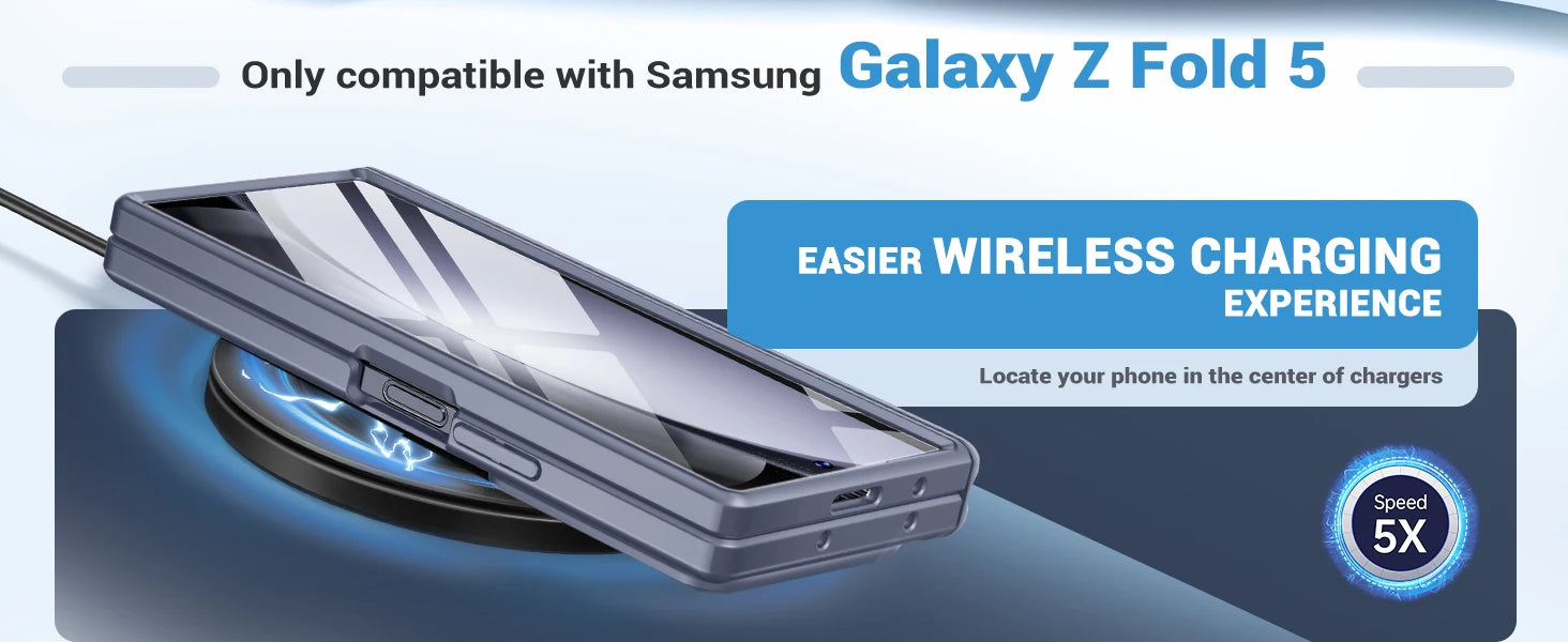 Big Stand For Z Fold 5 Case with Slide Camera Cover Built-in HD Screen Protector Full Body Heavy Duty Shockproof Slim Phone Case