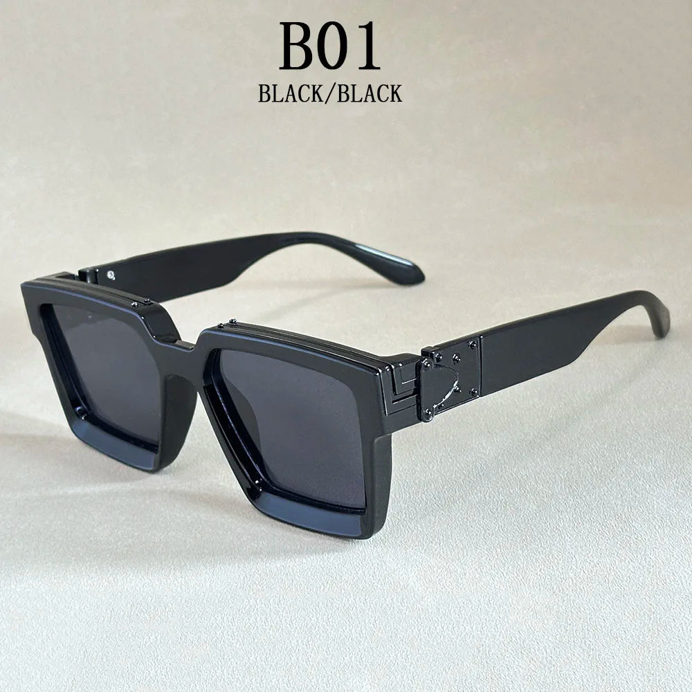 Retro Square Millionaire Sunglasses With UV400 Protection