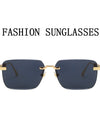 Rimless Sunglasses Women Trendy Square Sunglasses Men Vintage Trending Fashion Glasses Retro Lentes De Sol Mujer Zonnebril Heren