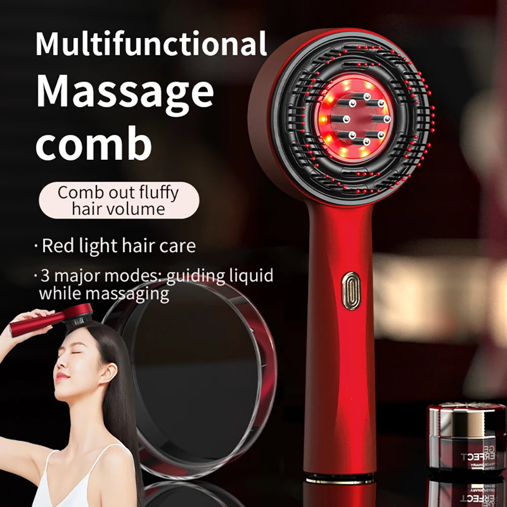 Hair Massage Comb with 3 Modes Red Light Hair Care Comb Promotes Scalp Health Head  Essence Liquid Introduction Applicator