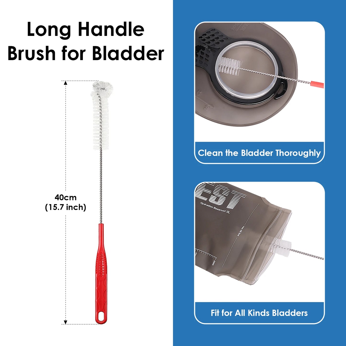 4in1 Hydration Bladder Tube Brush Water Bag Cleaning Kit Long Brush Cleaning Tool Cleaner Set For Back Pack Bladder