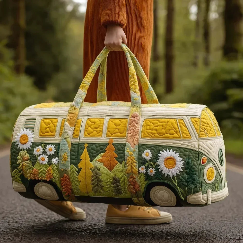 3D Quilted Travel Duffle Bag Large Capacity Overnight Tote