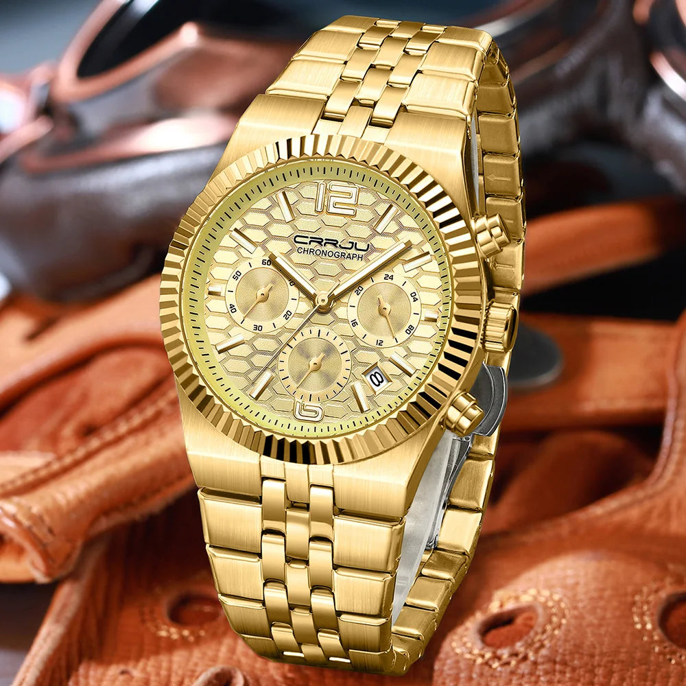 Classic Men's Automatic Date Watch Stainless Steel Quartz Elegant Round Case Luminous Versatile Fashion Night Light 2323
