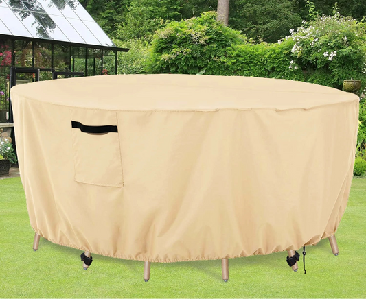 420D Waterproof Round Patio Furniture Cover Outdoor Garden Table Chair Rain Snow Dust Protector