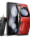 Dual Layer Rugged Protective Cover with Rotatable Belt Clip Screen Hinge Protection Case for Samsung Galaxy Z Flip 5