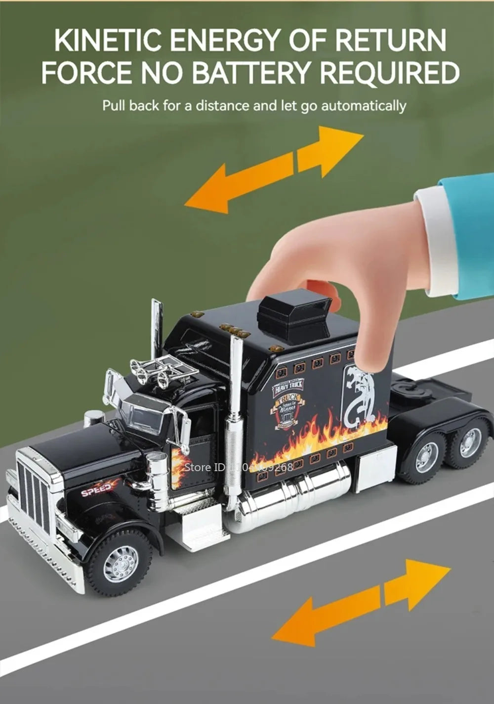 1:24 PETERBILT 389 Truck Toy Walking Tractor Car Model Alloy Die-cast Sound Light Vehicle Models Interior Decoration Present