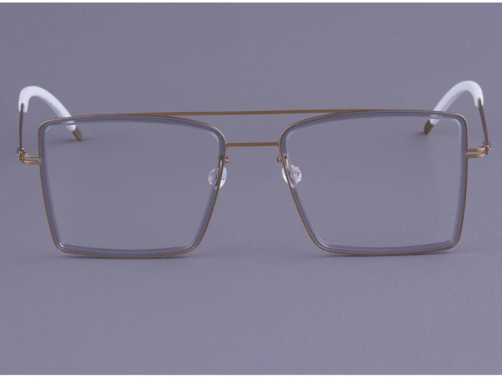 Oversized Double Bridge Titanium Acetate Eyeglasses Frame
