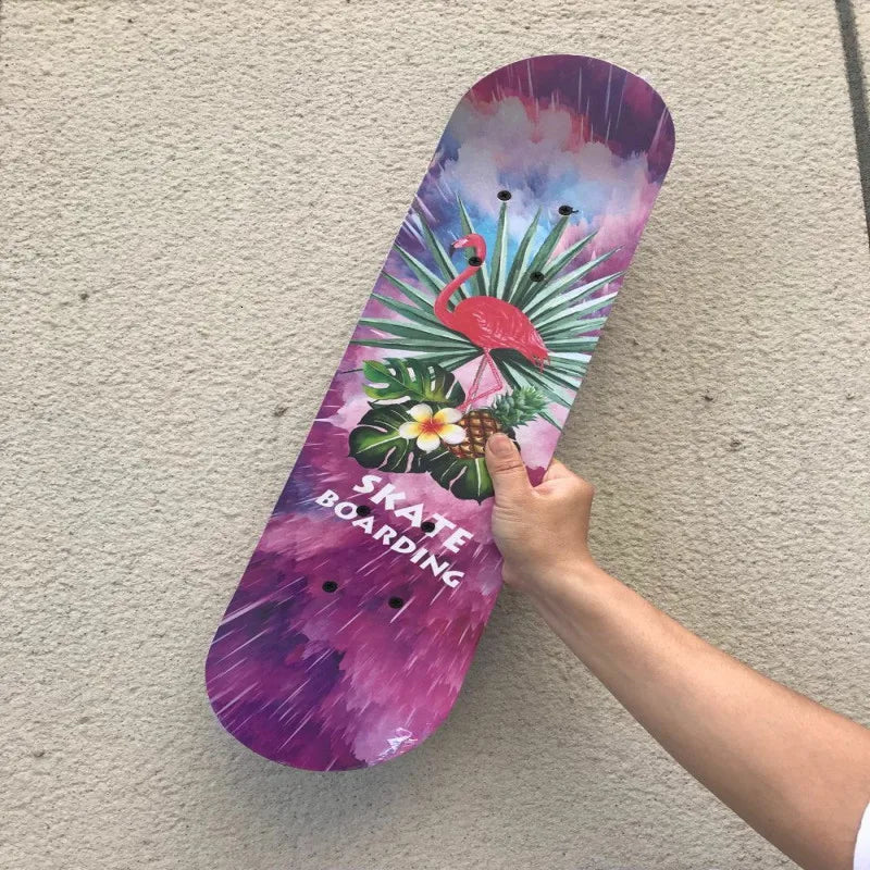 60CM Skateboarding Cartoon Skateboard Dinosaur Spider Longboard Marple Double Rocker For  Skate Board ern