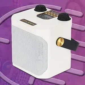 High Power Karaoke Bluetooth Speaker with Dual Microphone Boombox Portable 360 Stereo Surround Waterproof Wireless Subwoofer