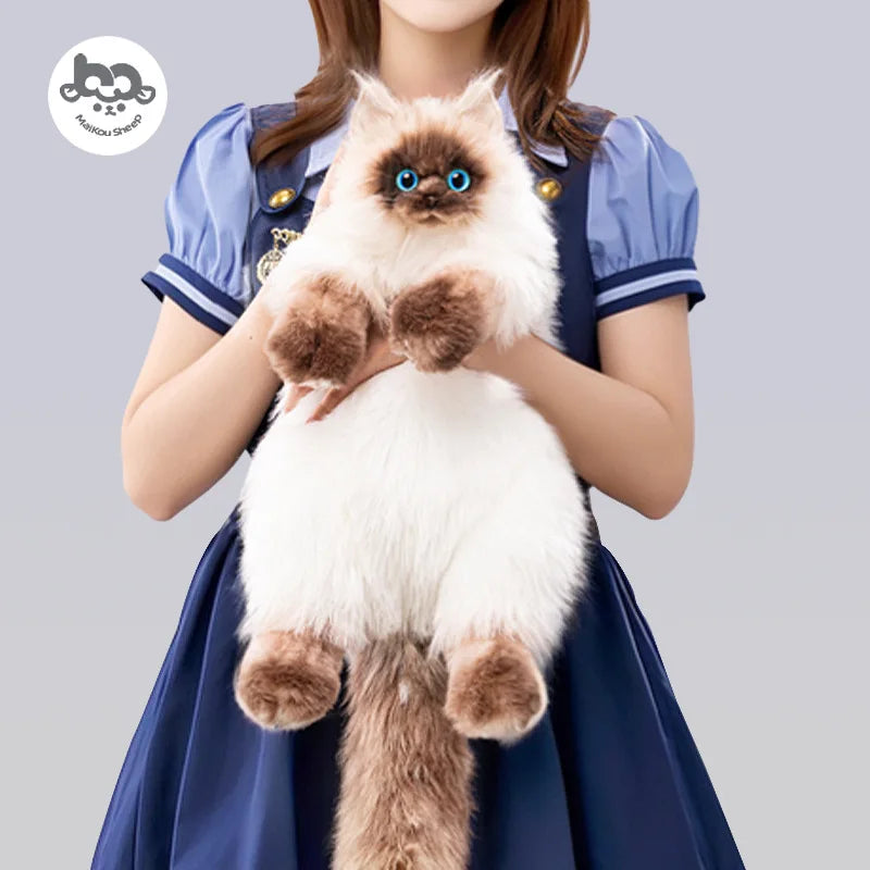 Kawaii Siamese Cat Plush Backpack Soft Shoulder Bag