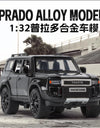 1/32 PRADO Land Cruiser Alloy Car Model Diecast Metal Off-road Vehicle Car Model Simulation Sound and Light Toy Gift
