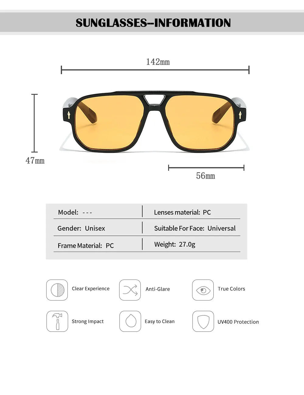 Vintage Square Sunglasses With UV400 Protection